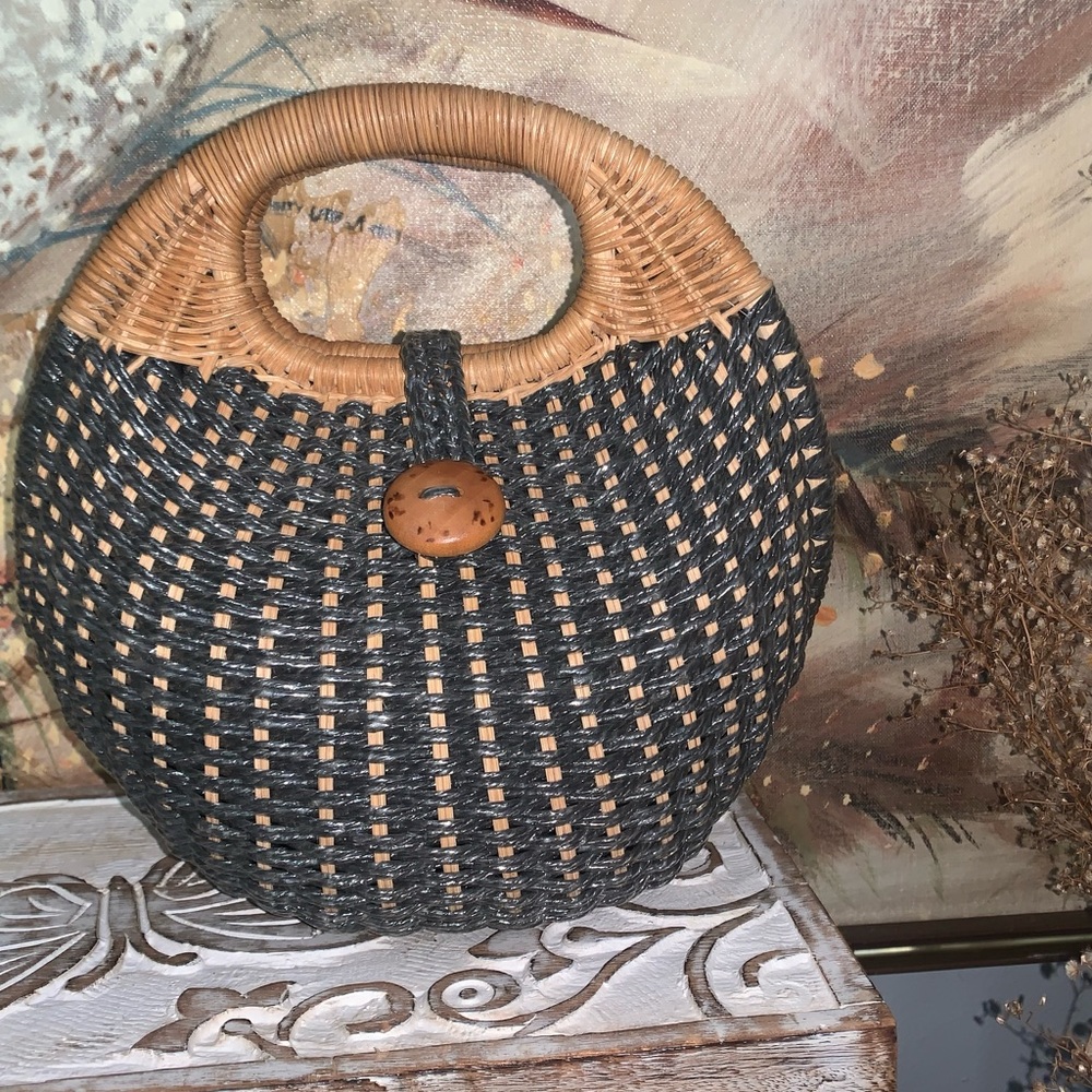 Boho wicker purse